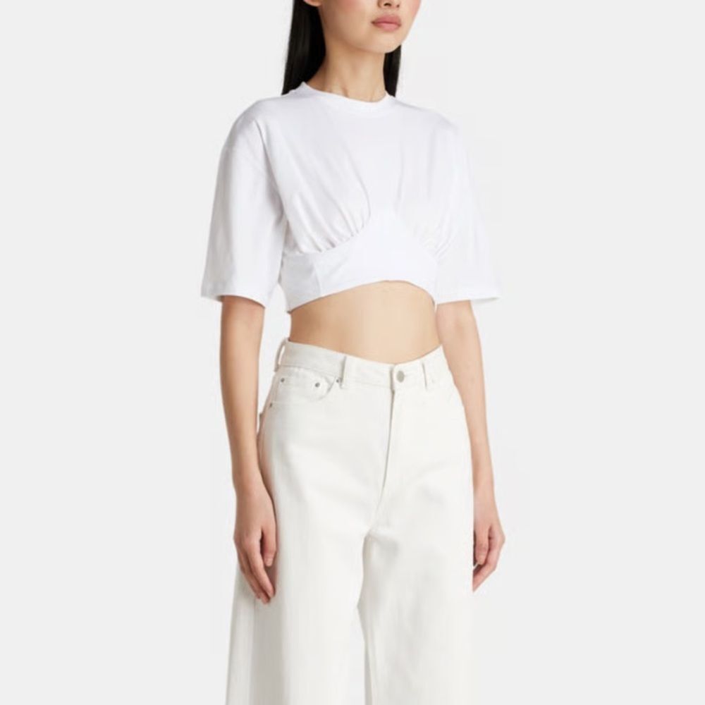 Jacquemus Le tshirt caraco t-shirt in white XXS